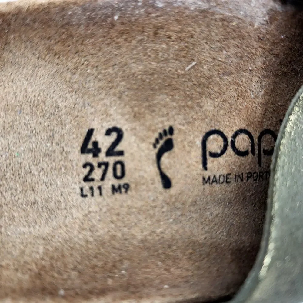 Birkenstock Papillio Namica Suede Leather Washed Gold Sandals Size 42 Narrow